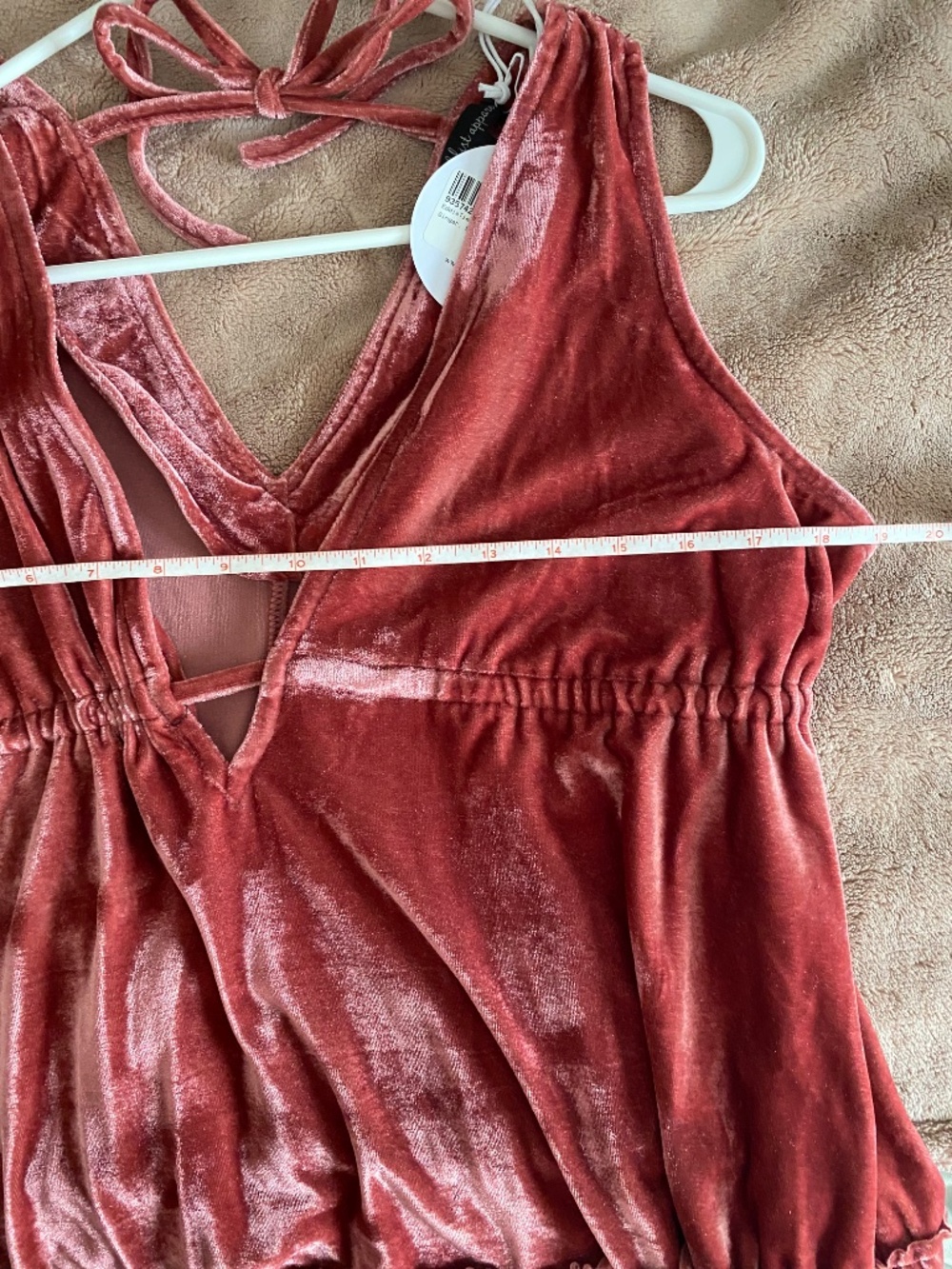 Petal & Pup Eddie Tiered Velvet Mini Dress in Ginger NWT - Picture 7 of 10